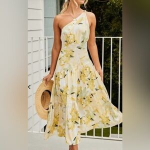 Floral One Shoulder Maxi Dress